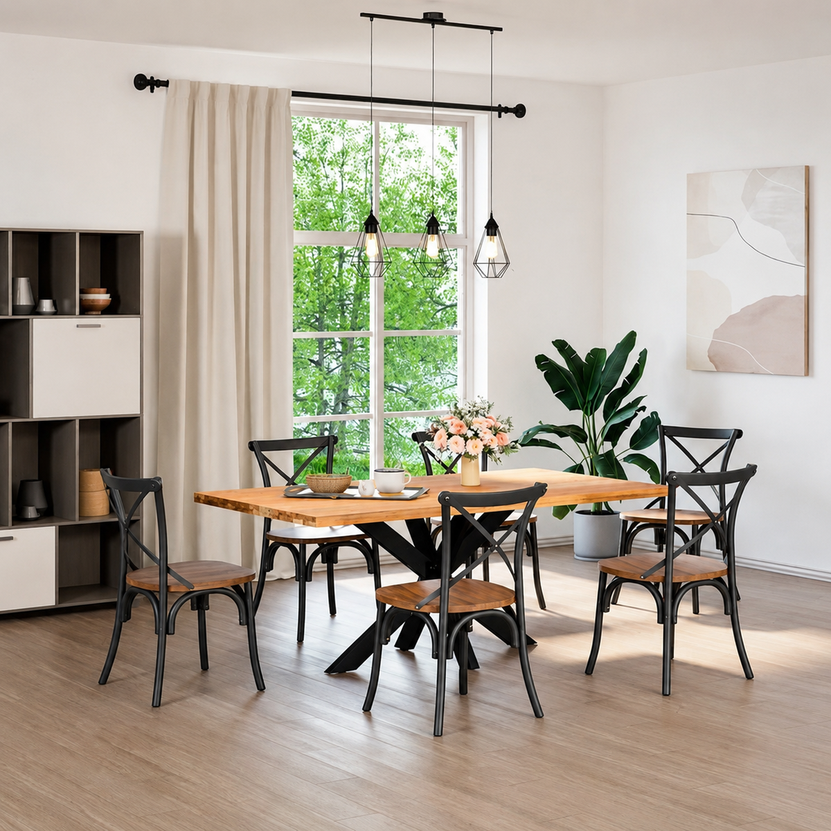 Pied de table Araignée en acier noir – 120 × 68 × 72 cm