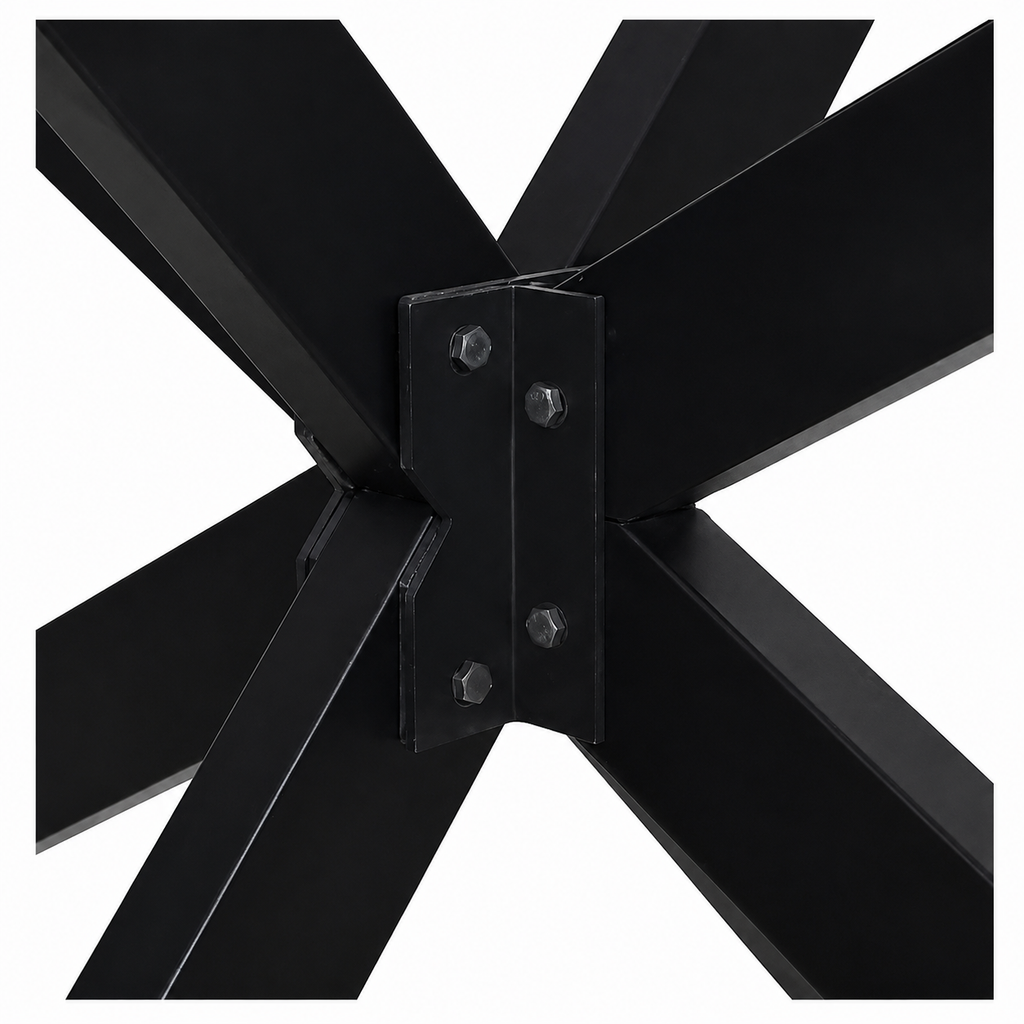 Pied de table Araignée en acier noir – 85 × 85 × 72 cm