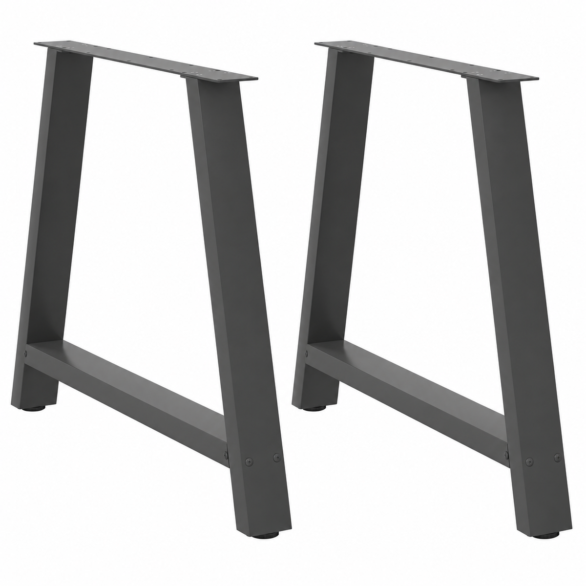 Pieds de table à manger en A en acier anthracite, lot de 2, 90 × 72 cm, vue de face