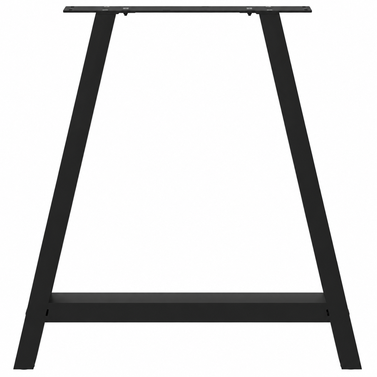 Pieds de table à manger en A en acier noir, lot de 2, 70 × 72 cm, un pied, vue de face