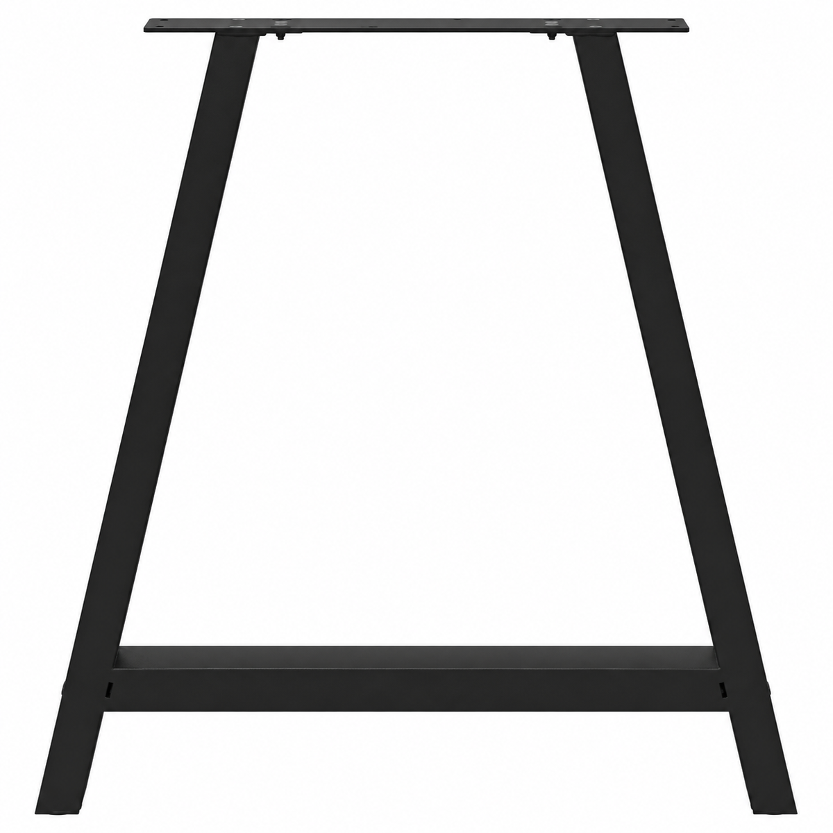 Pieds de table à manger en A en acier noir, lot de 2, 80 × 72 cm, un pied, vue de face