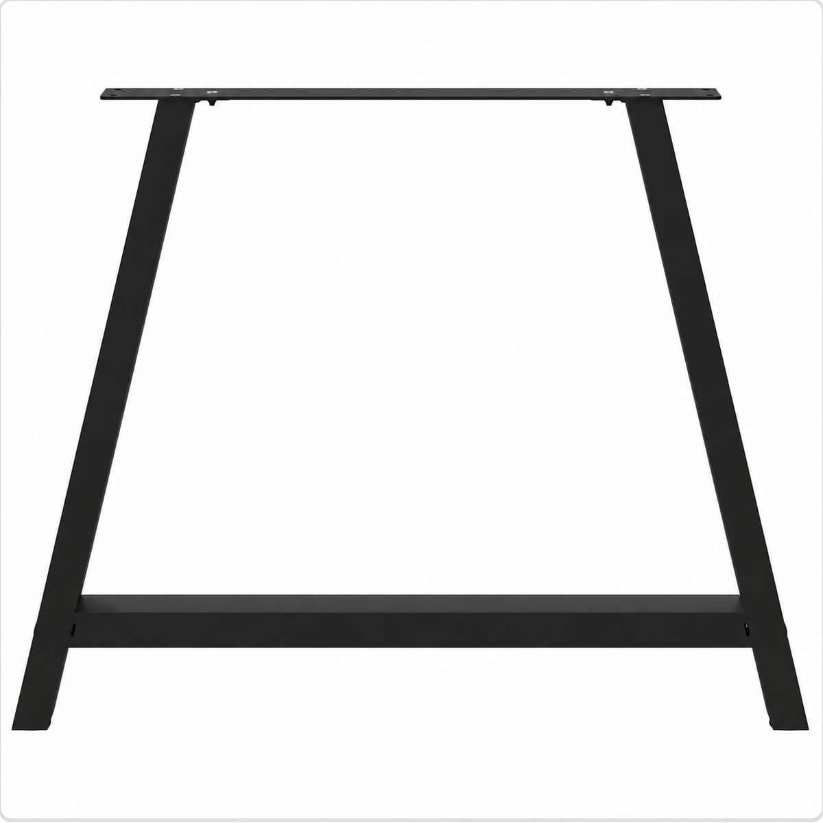 Pieds de table à manger en A en acier noir, lot de 2, 90 × 72 cm, un pied, vue de face