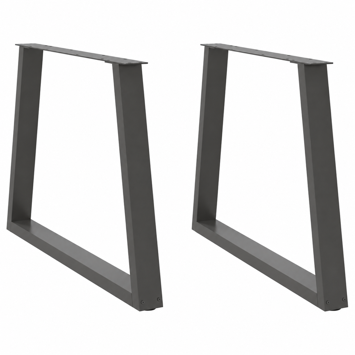 Pieds de table à manger en V en acier anthracite, lot de 2, 100 × 72 cm, vue de face