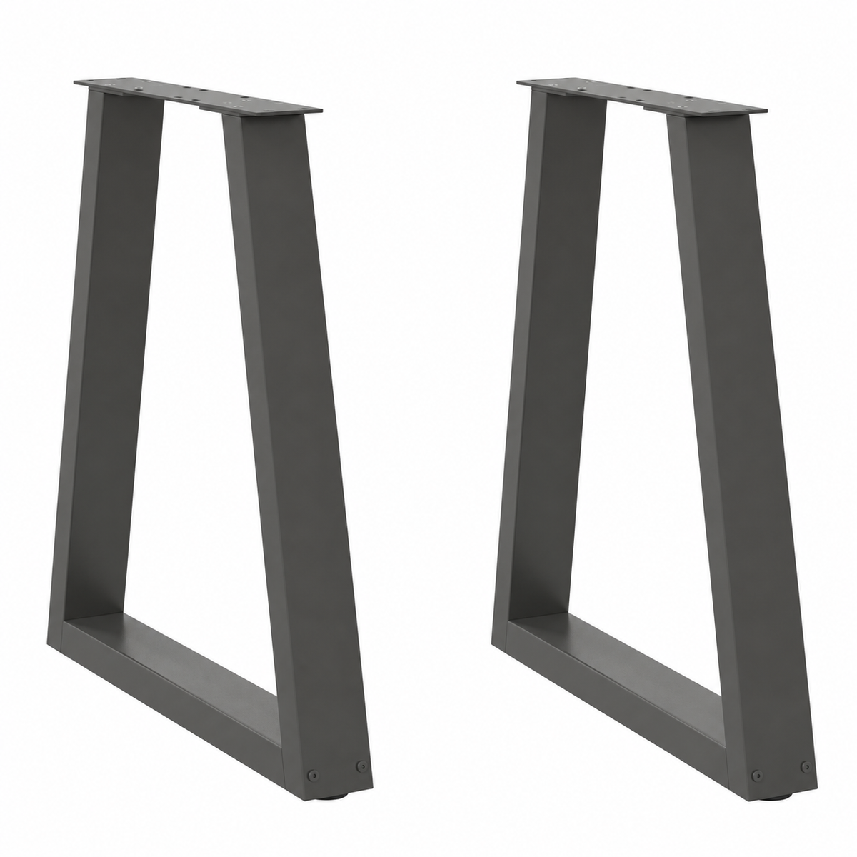 Pieds de table à manger en V en acier anthracite, lot de 2, 50 × 72 cm, vue de face