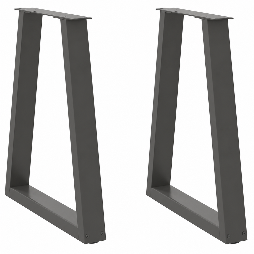 Pieds de table à manger en V en acier anthracite, lot de 2, 60 × 72 cm, vue de face