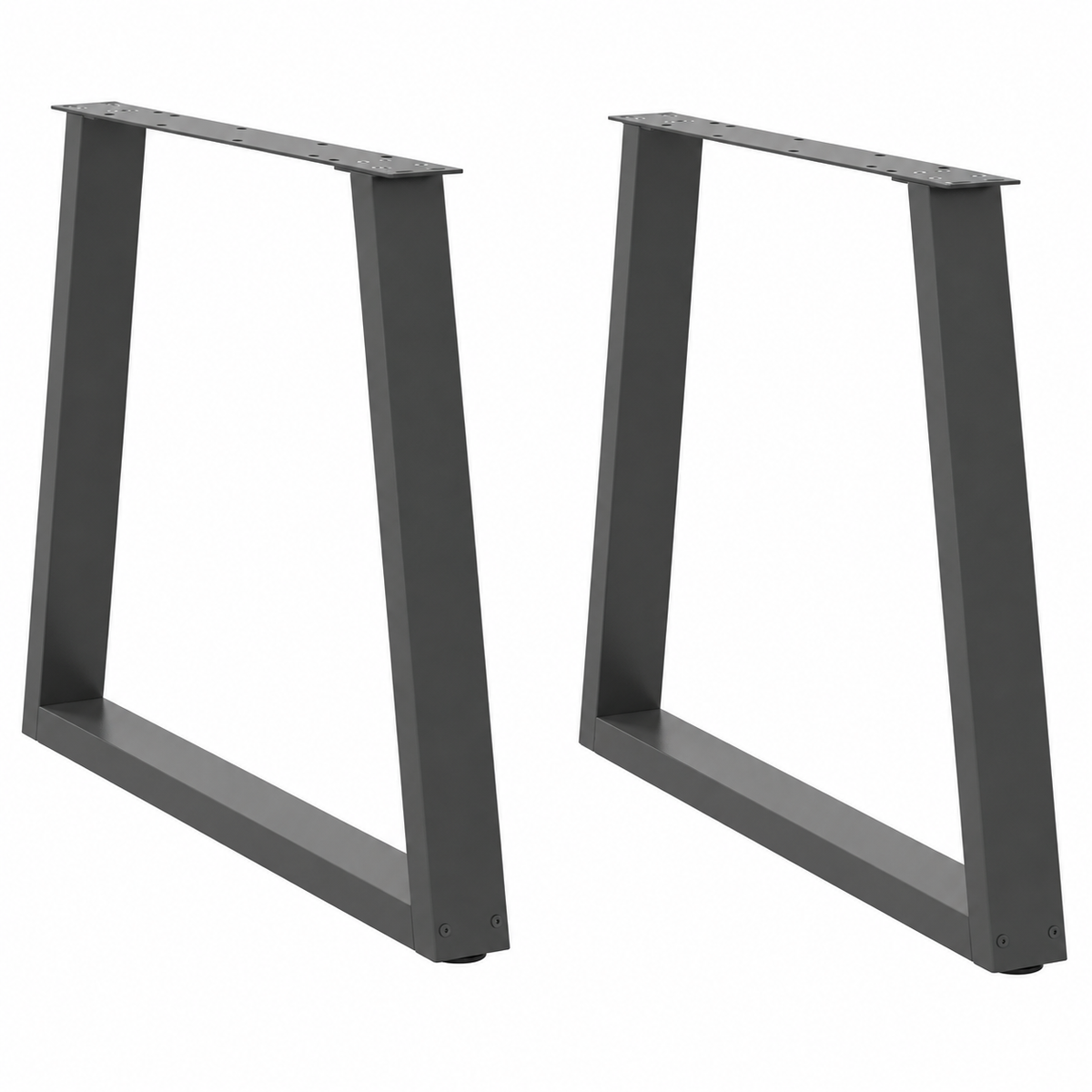 Pieds de table à manger en V en acier anthracite, lot de 2, 70 × 72 cm, vue de face