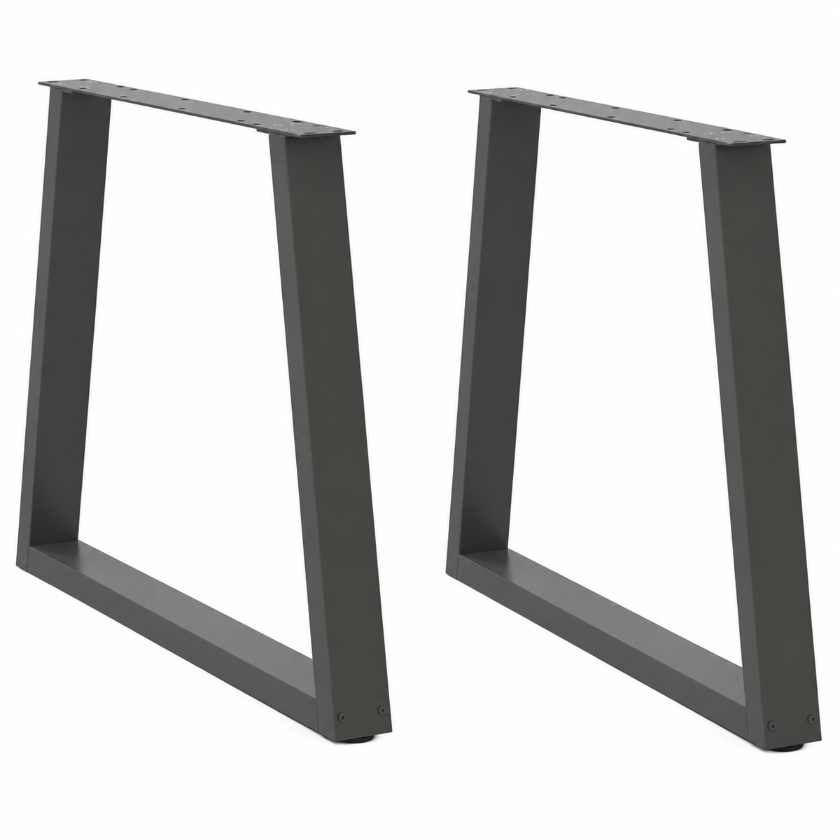 Pieds de table à manger en V en acier anthracite, lot de 2, 80 × 72 cm, vue de face