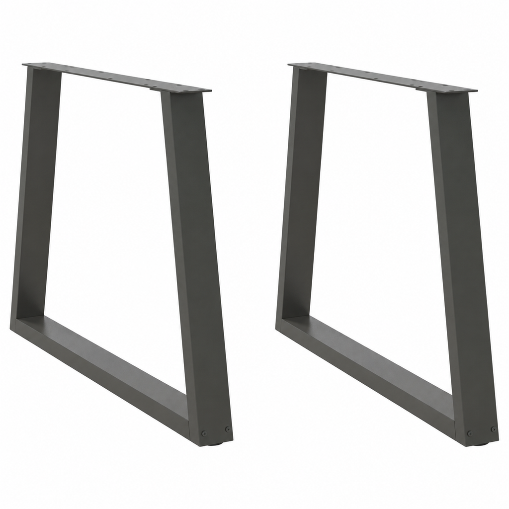 Pieds de table à manger en V en acier anthracite, lot de 2, 90 × 72 cm, vue de face