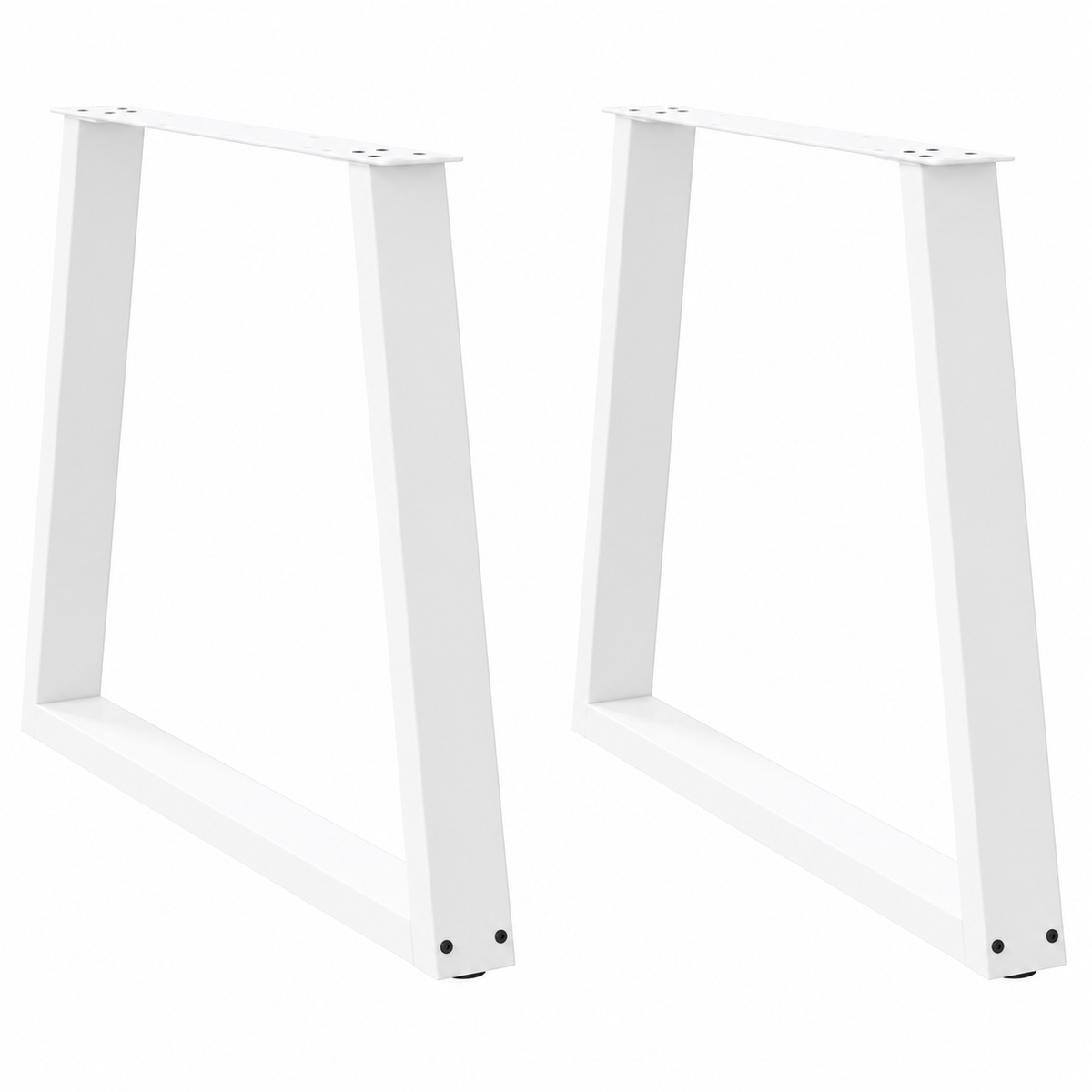 Pieds de table à manger en V en acier blanc, lot de 2, 70 × 72 cm, vue de face