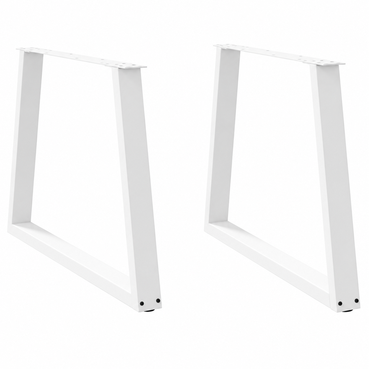 Pieds de table à manger en V en acier blanc, lot de 2, 90 × 72 cm, vue de face