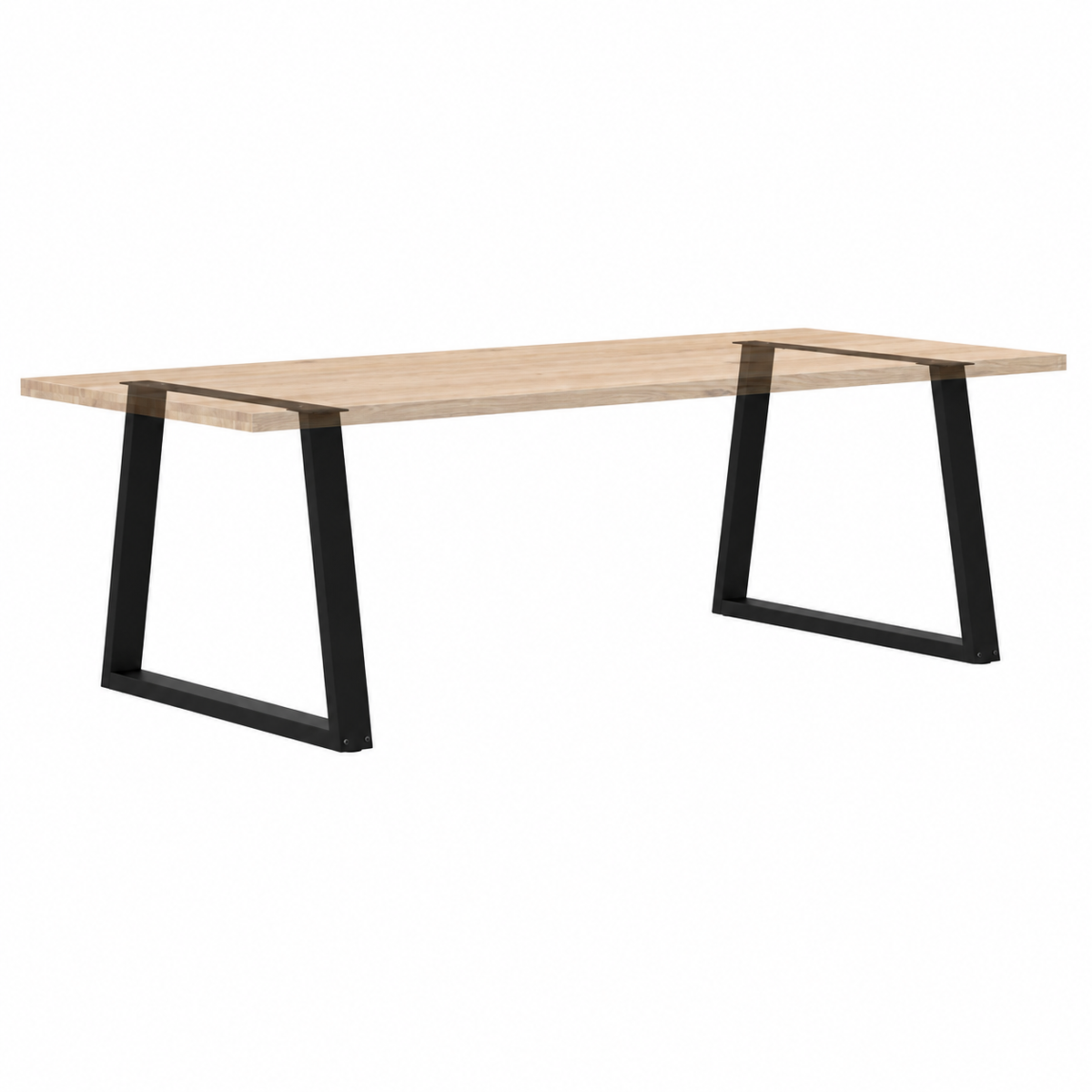 Pieds de table à manger en V en acier noir, lot de 2, 100 × 72 cm, avec un plateau en bois