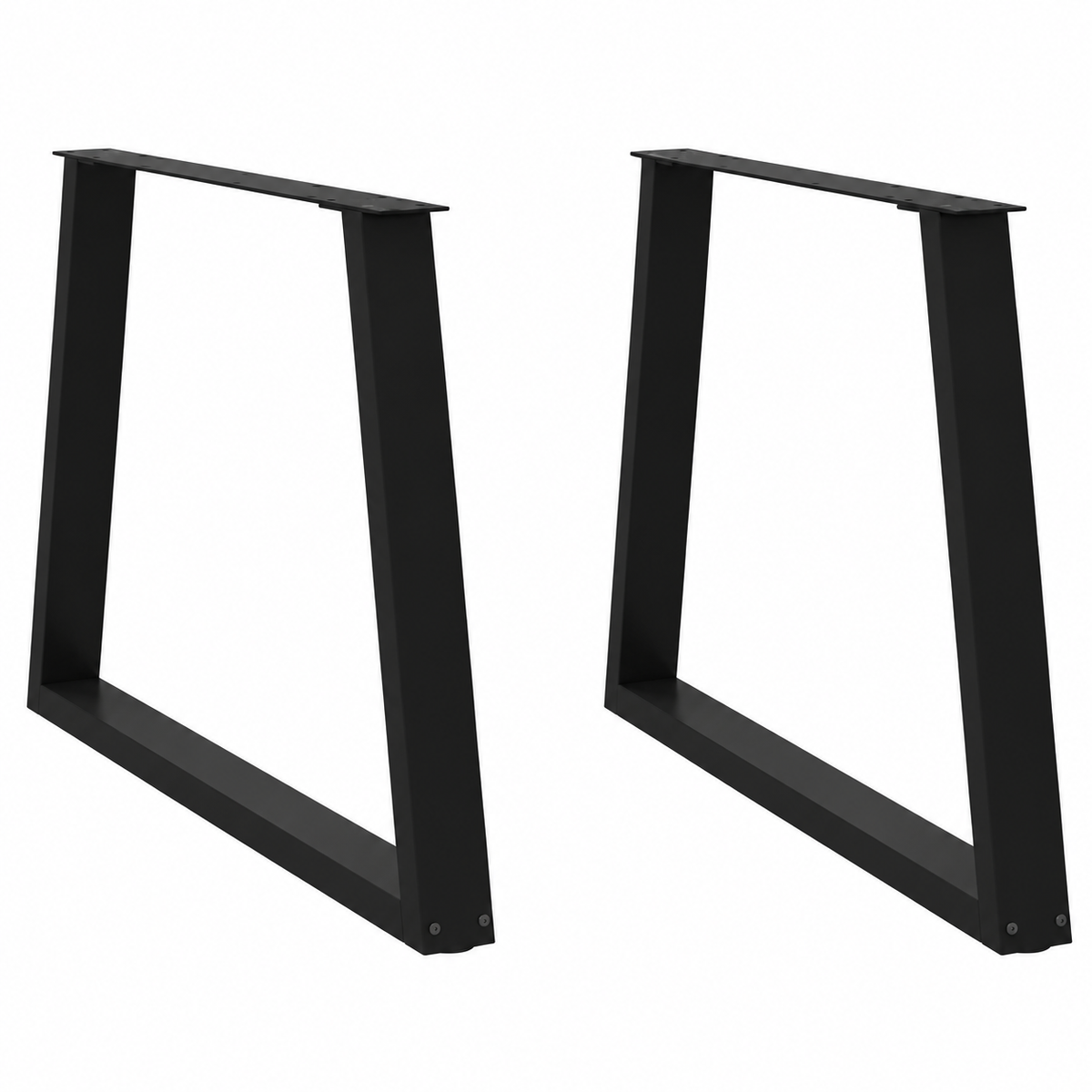 Pieds de table à manger en V en acier noir, lot de 2, 100 × 72 cm, vue de face