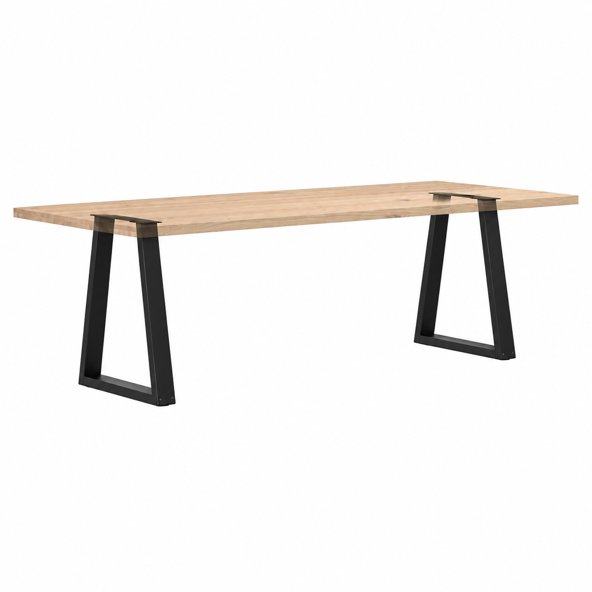 Pieds de table à manger en V en acier noir, lot de 2, 50 × 72 cm, avec un plateau en bois