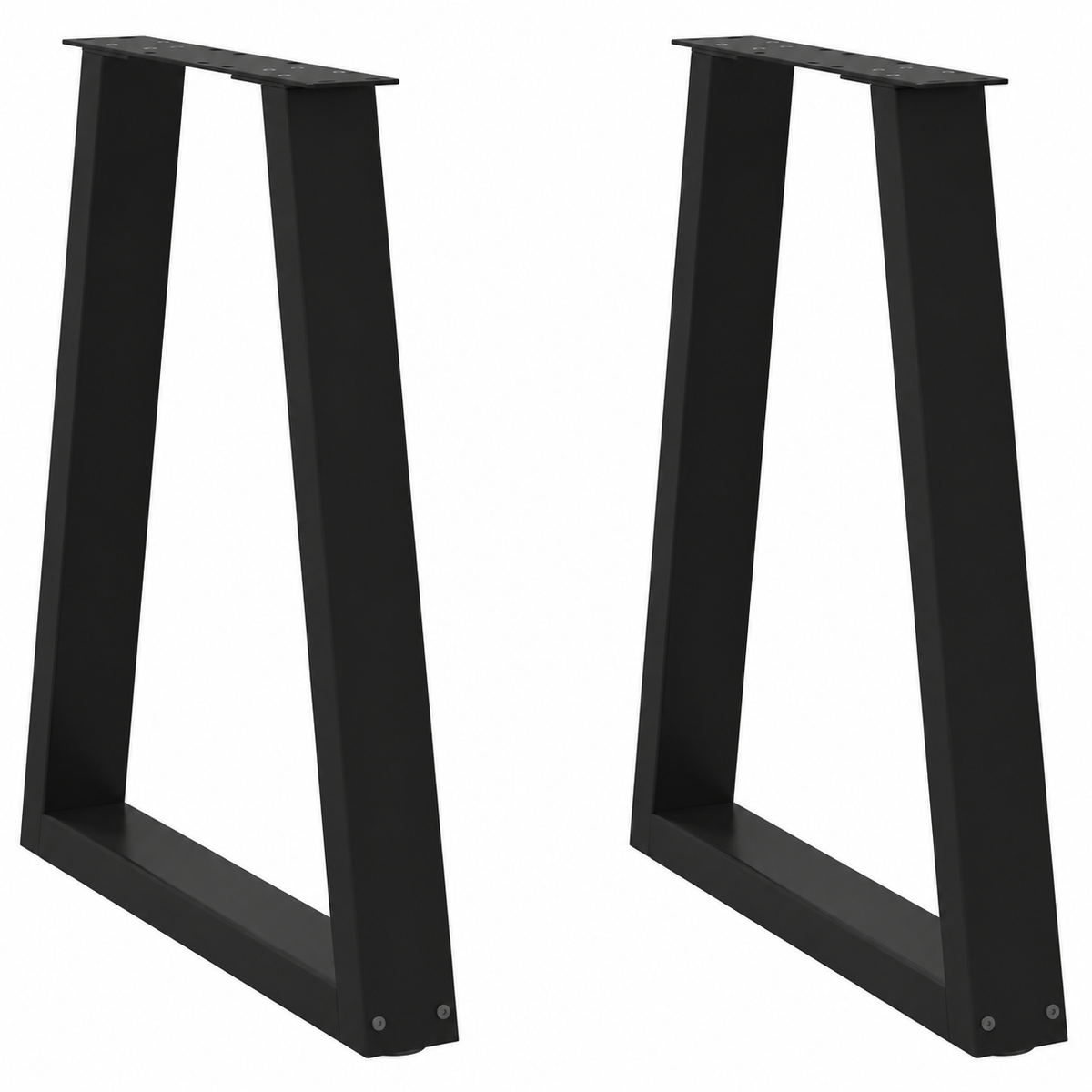 Pieds de table à manger en V en acier noir, lot de 2, 50 × 72 cm, vue de face