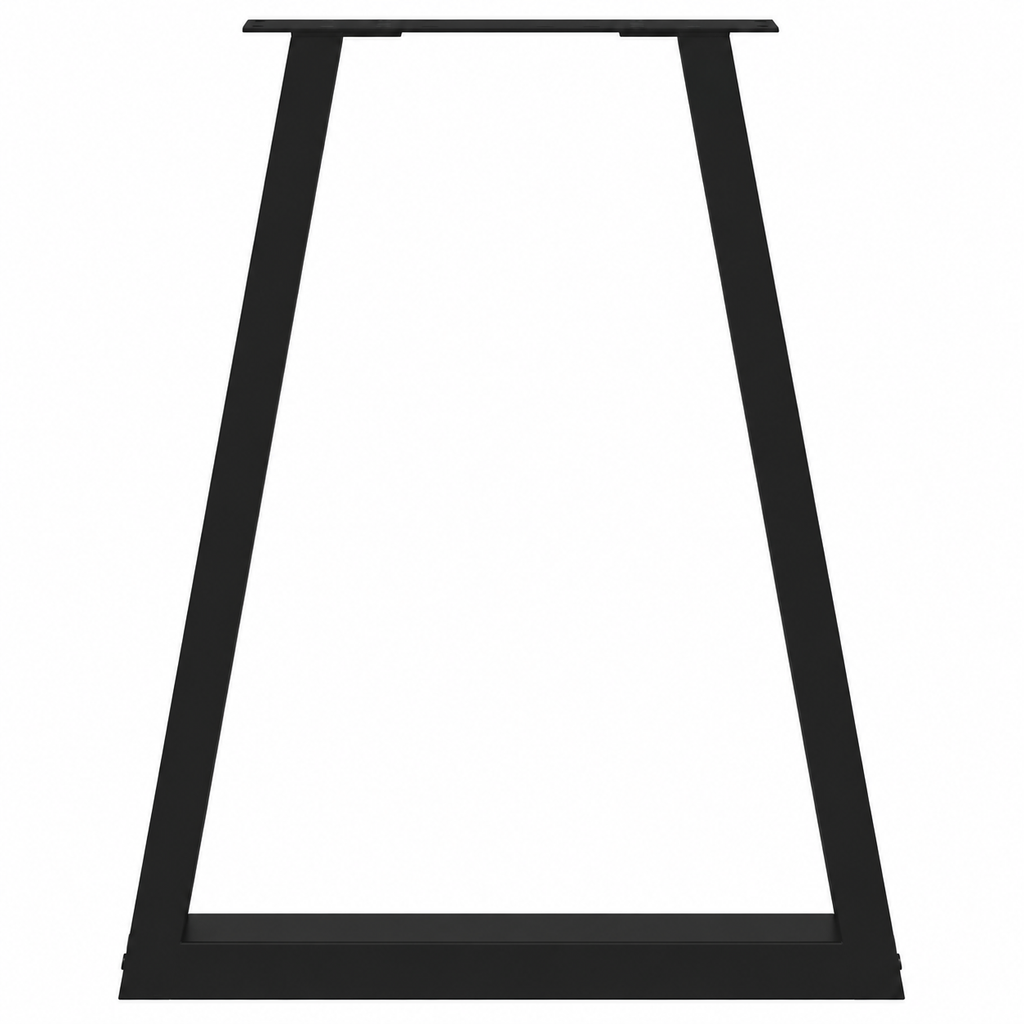 Pieds de table à manger en V en acier noir, lot de 2, 60 × 72 cm, un pied, vue de face