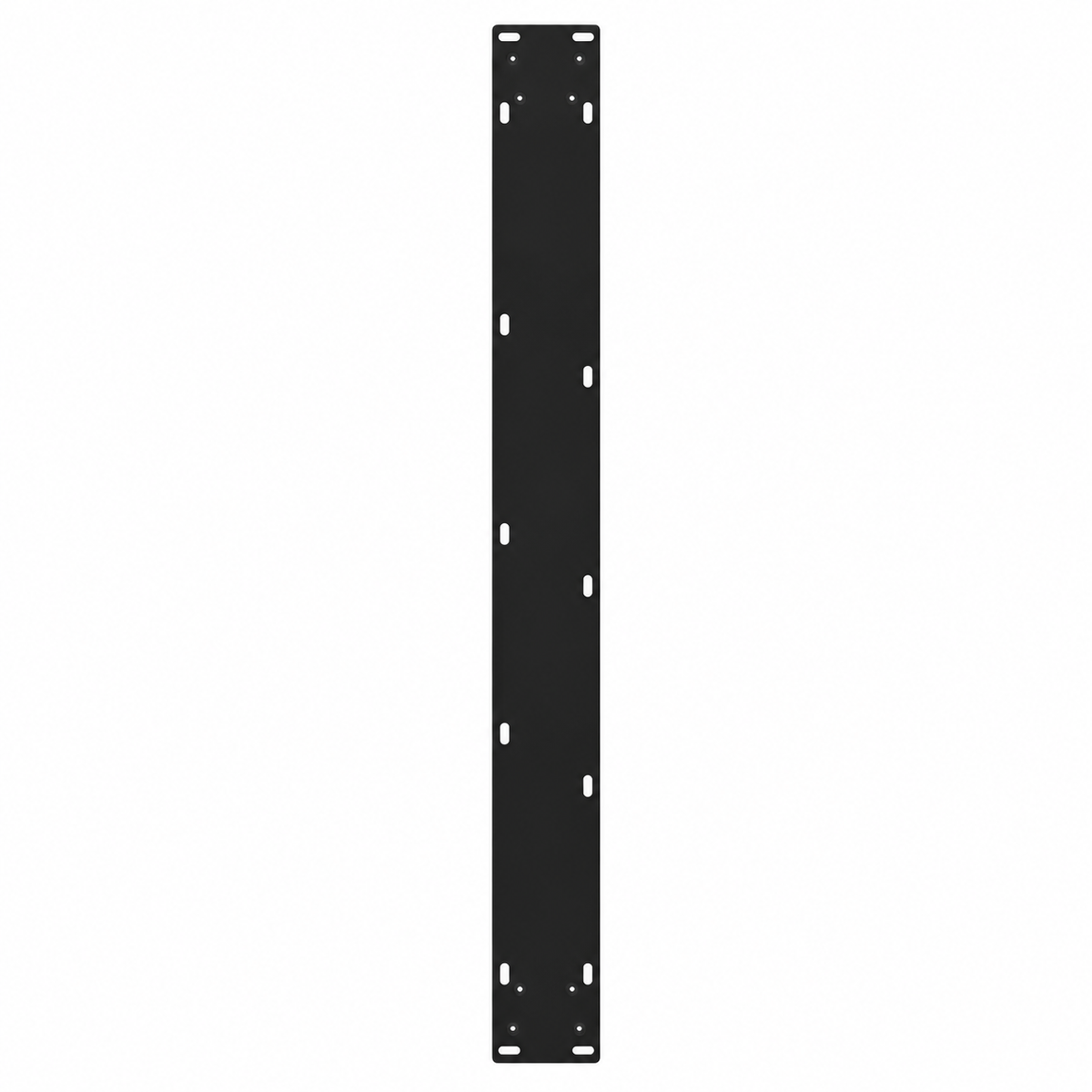 Plaque de fixation pré-percée des pieds de table à manger en V en acier noir, 70 × 72 cm, vue de dessus