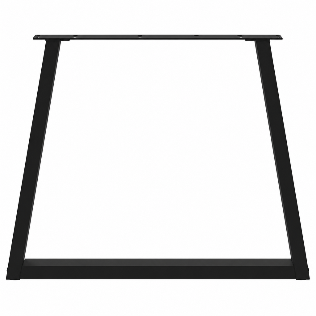 Pieds de table à manger en V en acier noir, lot de 2, 70 × 72 cm, un pied, vue de face