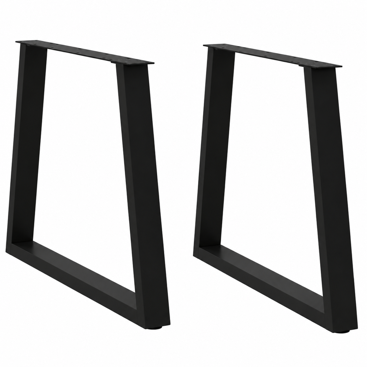 Pieds de table à manger en V en acier noir, lot de 2, 70 × 72 cm, vue de face