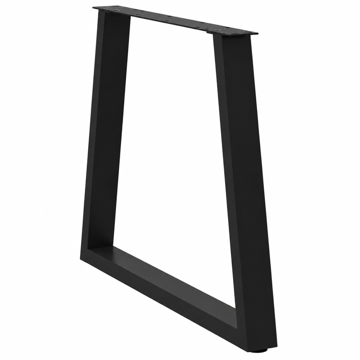 Pieds de table à manger en V en acier noir, lot de 2, 70 × 72 cm, vue de trois quarts
