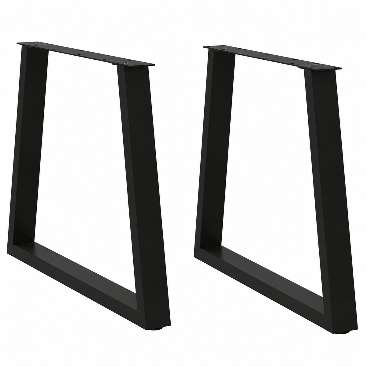 Pieds de table à manger en V en acier noir, lot de 2, 80 × 72 cm, vue de face