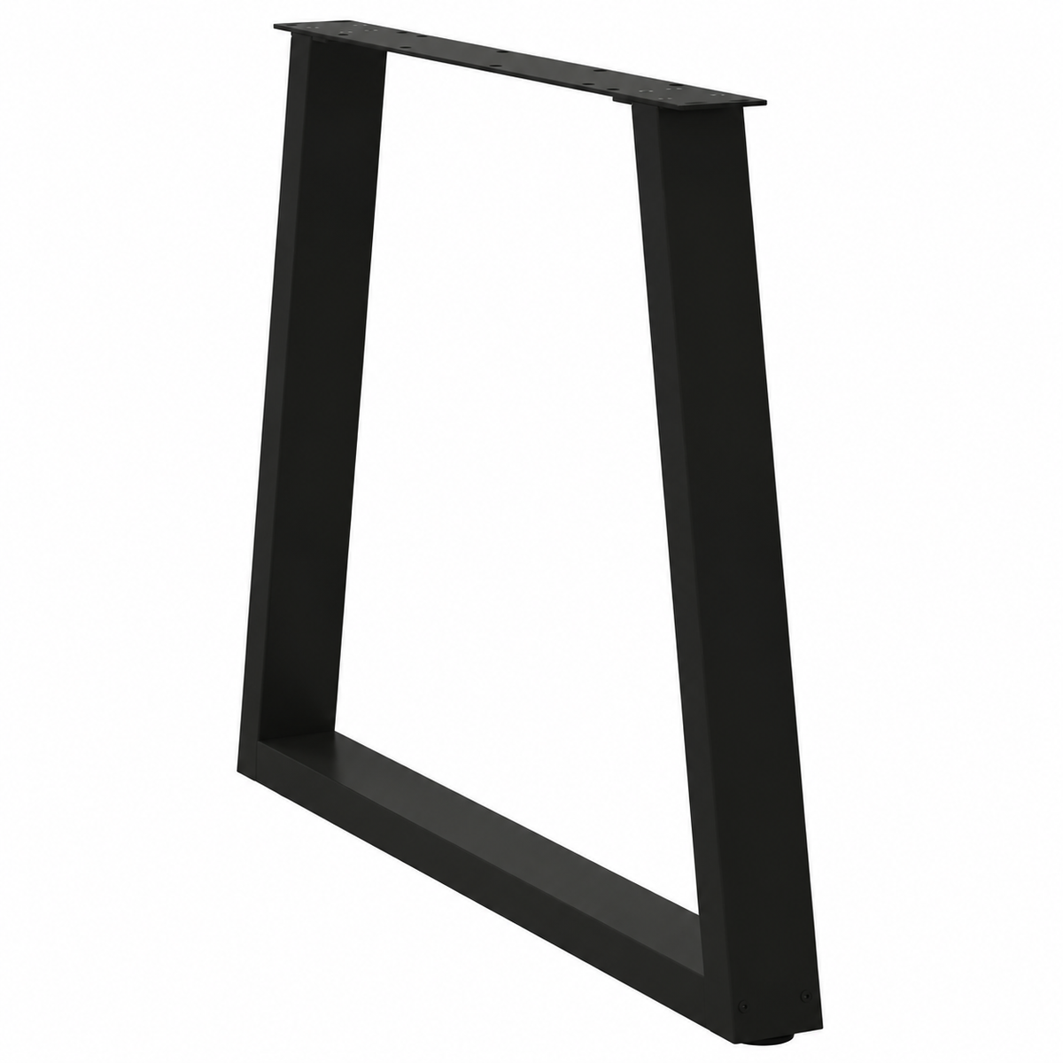 Pieds de table à manger en V en acier noir, lot de 2, 80 × 72 cm, vue de trois quarts
