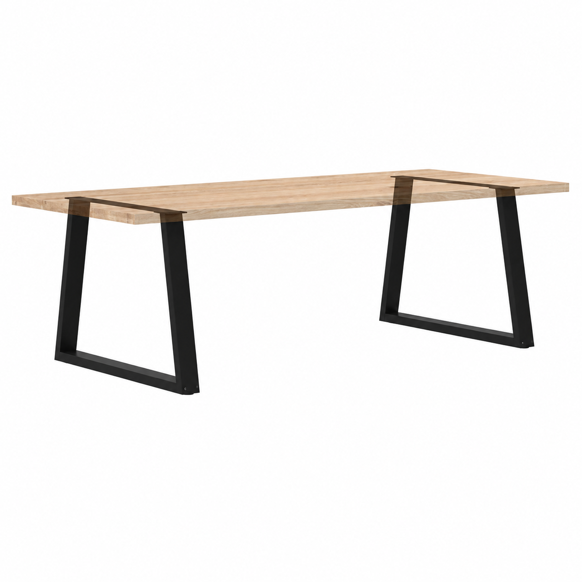 Pieds de table à manger en V en acier noir, lot de 2, 90 × 72 cm, avec un plateau en bois