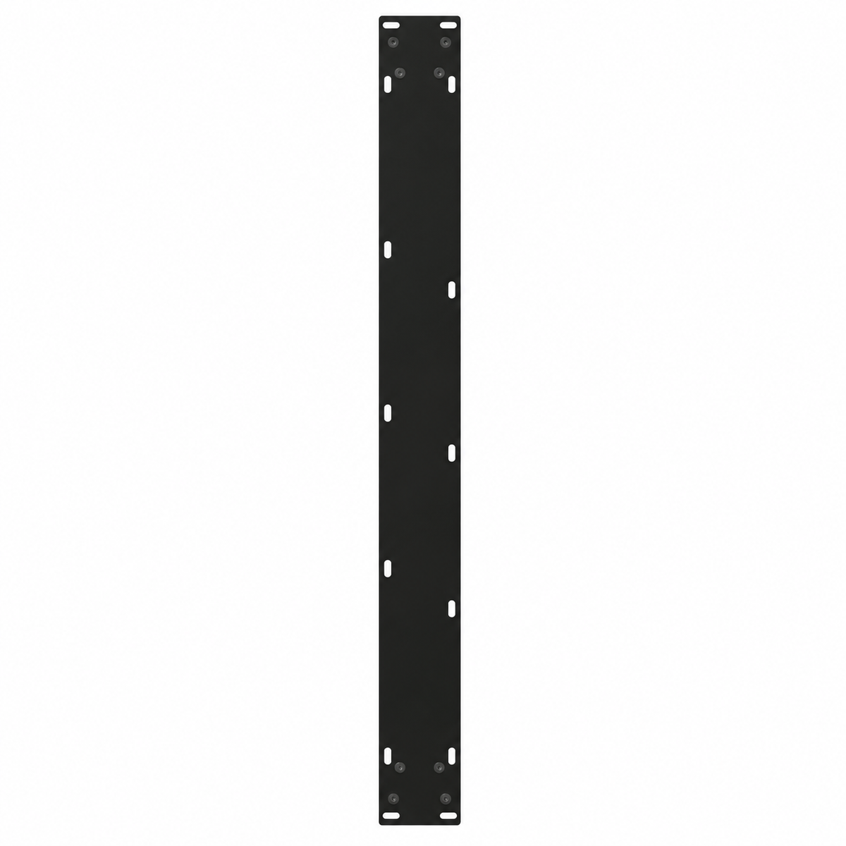 Plaque de fixation pré-percée des pieds de table à manger en V en acier noir, 90 × 72 cm, vue de dessus