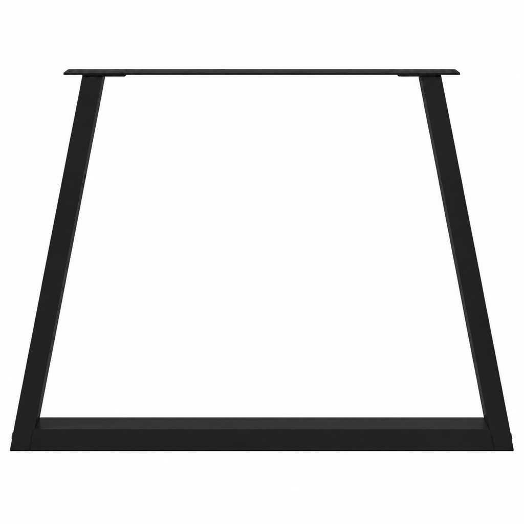 Pieds de table à manger en V en acier noir, lot de 2, 90 × 72 cm, un pied, vue de face