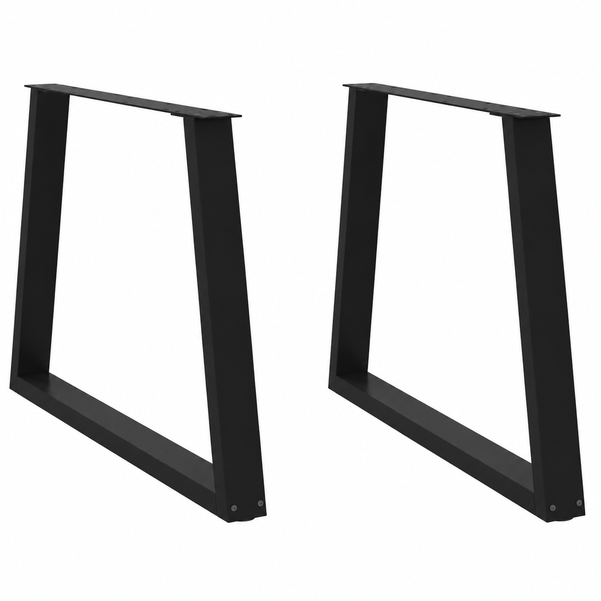 Pieds de table à manger en V en acier noir, lot de 2, 90 × 72 cm, vue de face
