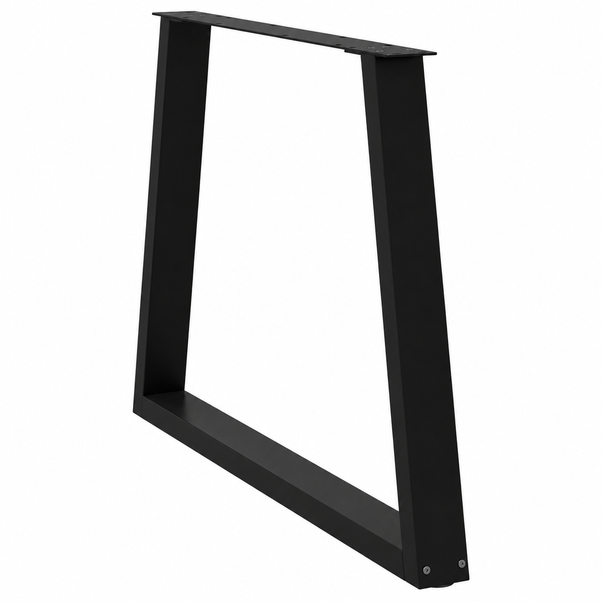 Pieds de table à manger en V en acier noir, lot de 2, 90 × 72 cm, vue de trois quarts