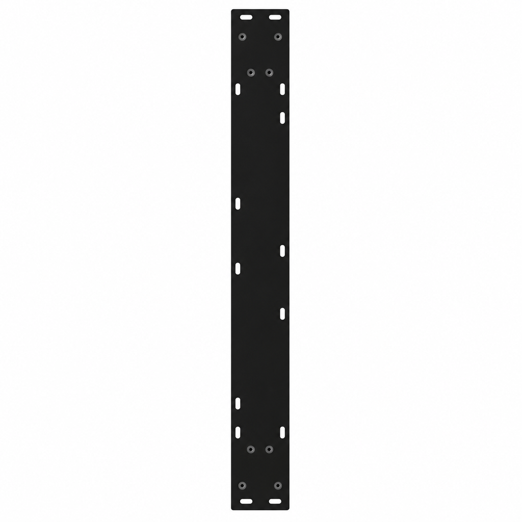 Plaque de fixation pré-percée des pieds de table à manger en X en acier noir, 80 × 72 cm, vue de dessus