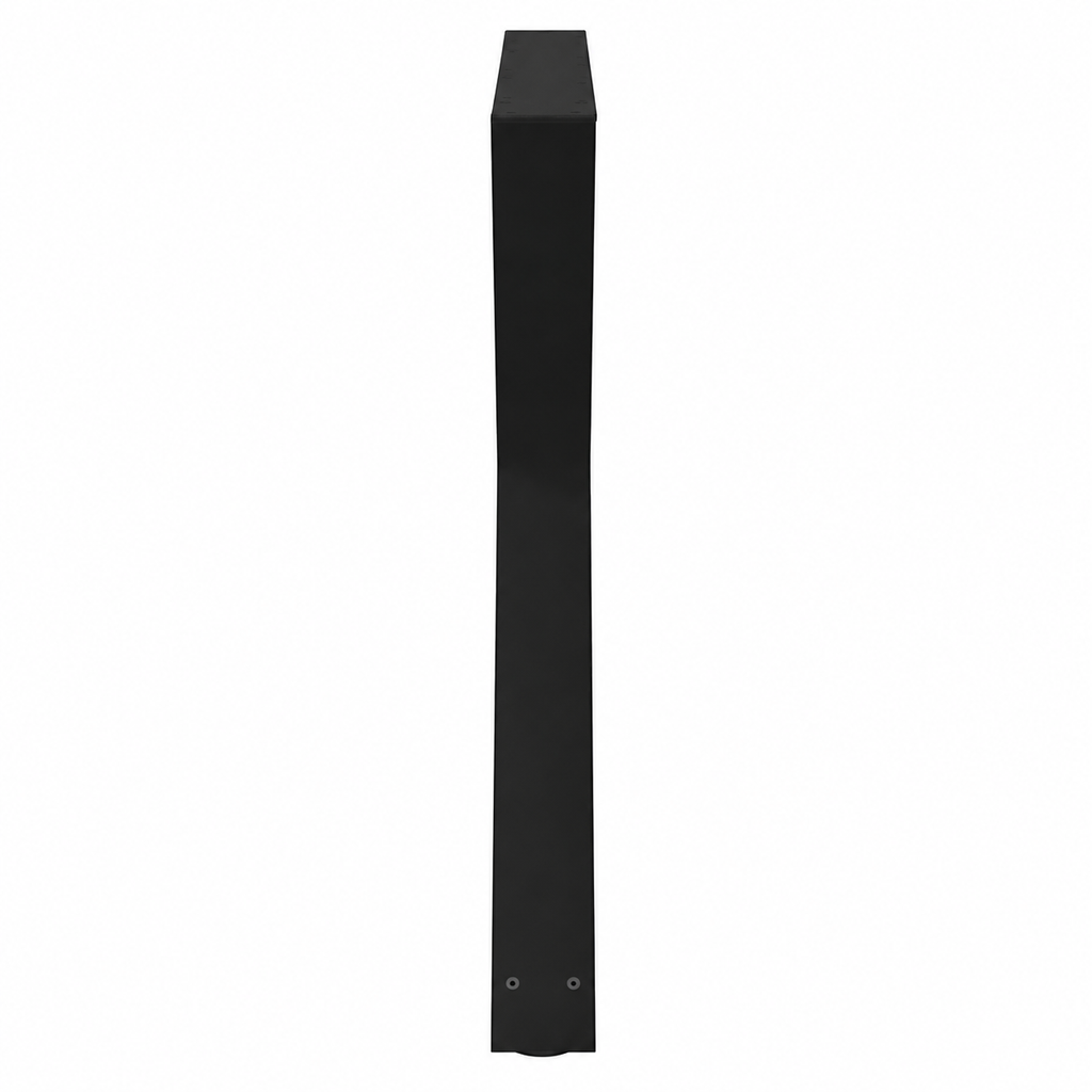 Pieds de table à manger en X en acier noir, lot de 2, 90 × 72 cm, vue de profil