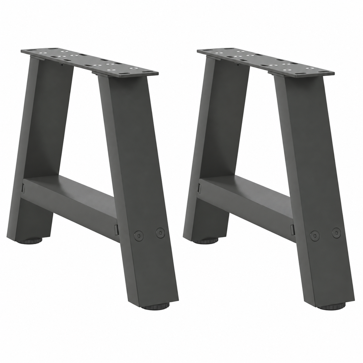 Pieds de table basse en A en acier anthracite, lot de 2, 30 × 30 cm, vue de face