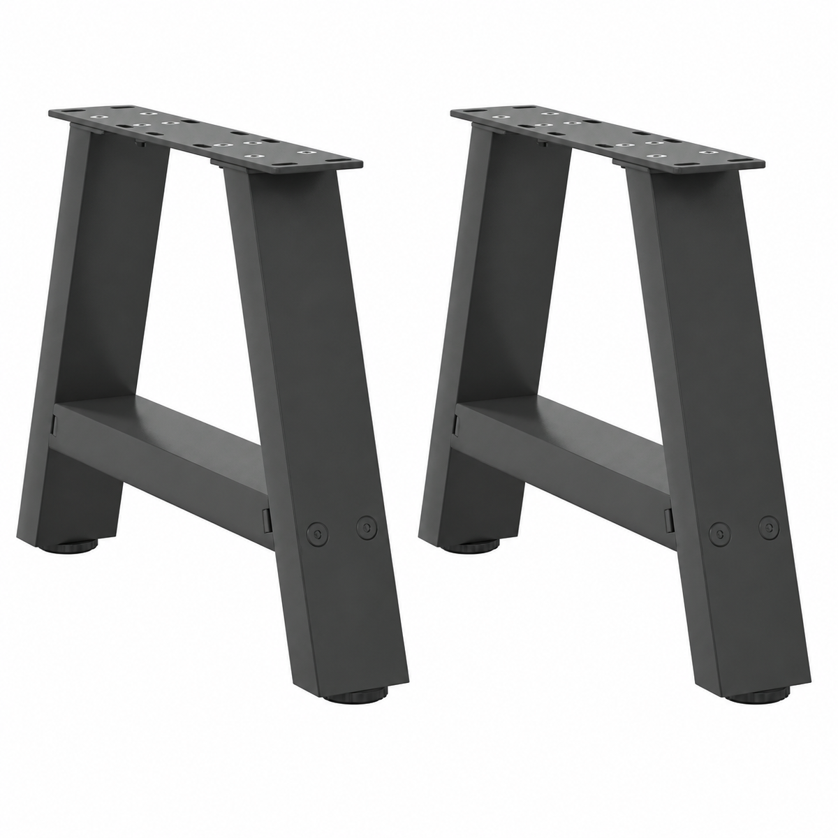 Pieds de table basse en A en acier anthracite, lot de 2, 40 × 30 cm, vue de face