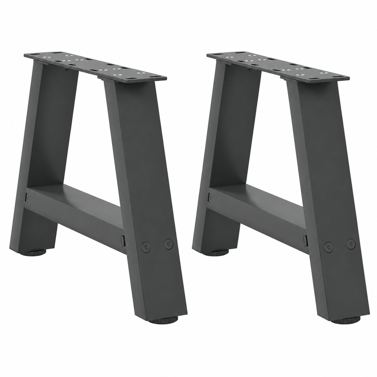 Pieds de table basse en A en acier anthracite, lot de 2, 50 × 30 cm, vue de face