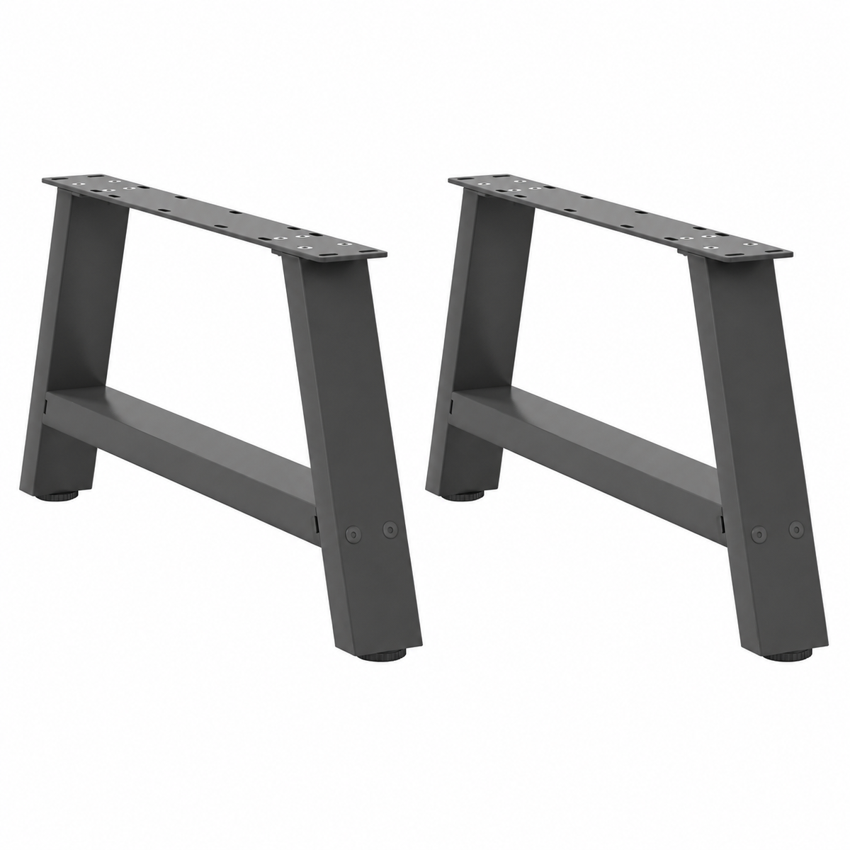 Pieds de table basse en A en acier anthracite, lot de 2, 60 × 30 cm, vue de face