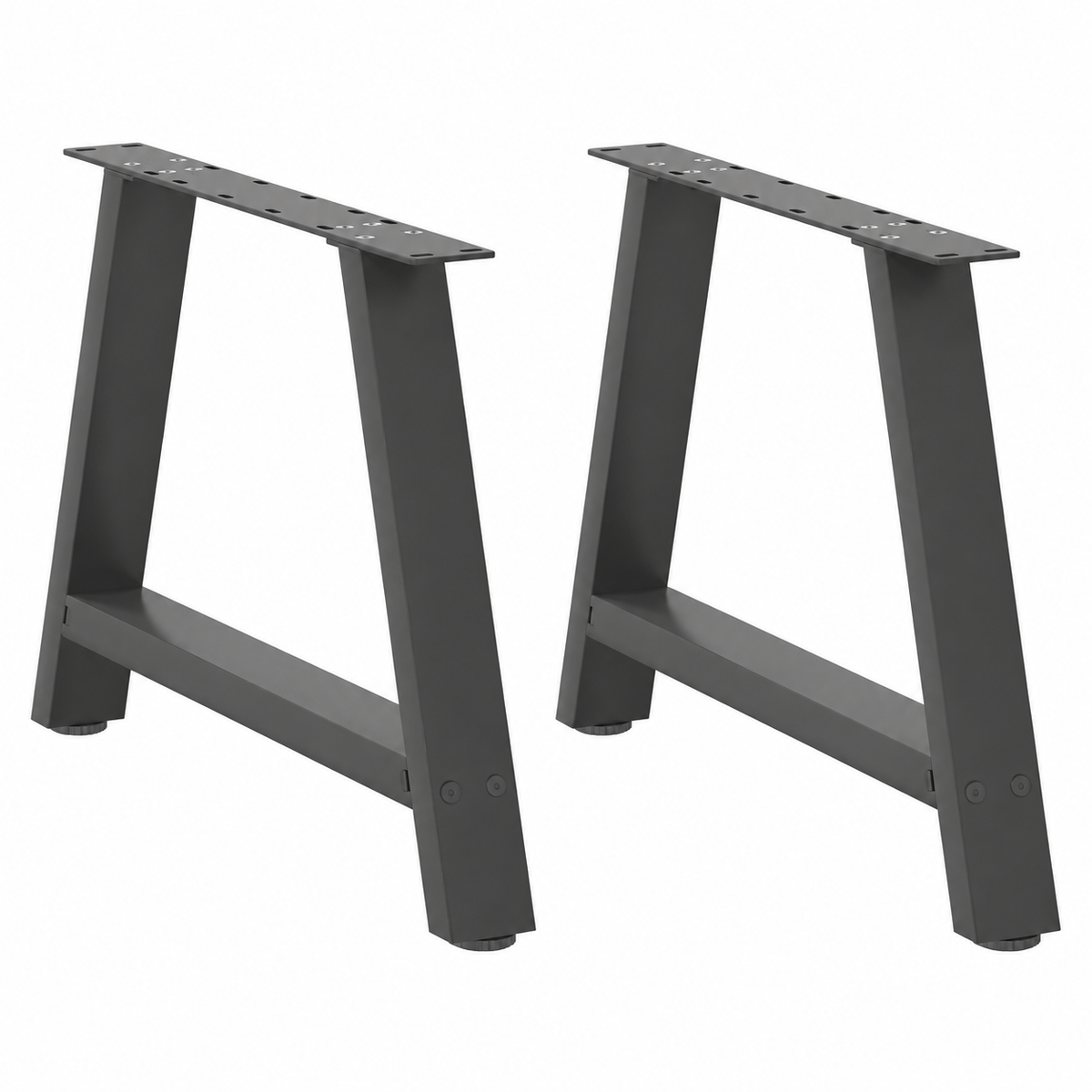 Pieds de table basse en A en acier anthracite, lot de 2, 60 × 42 cm, vue de face