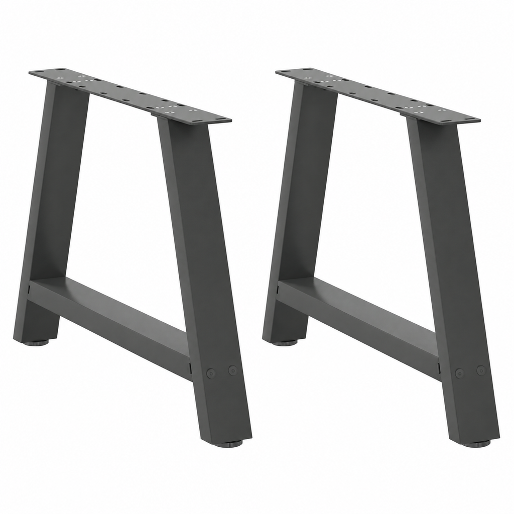 Pieds de table basse en A en acier anthracite, lot de 2, 70 × 42 cm, vue de face