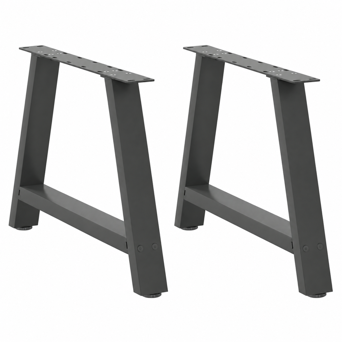 Pieds de table basse en A en acier anthracite, lot de 2, 70 × 42 cm, vue de face