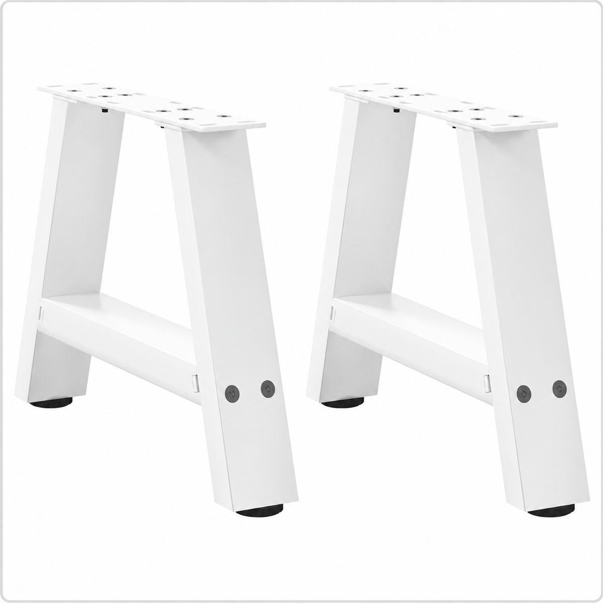 Pieds de table basse en A en acier blanc, lot de 2, 40 × 30 cm, vue de face
