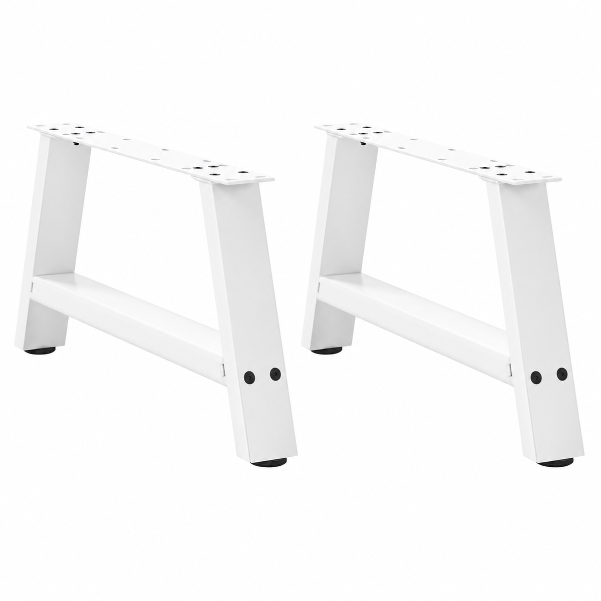 Pieds de table basse en A en acier blanc, lot de 2, 60 × 30 cm, vue de face