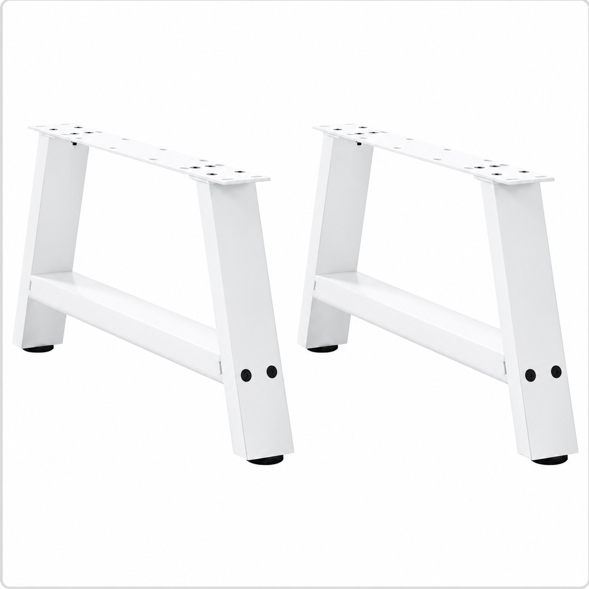 Pieds de table basse en A en acier blanc, lot de 2, 70 × 30 cm, vue de face