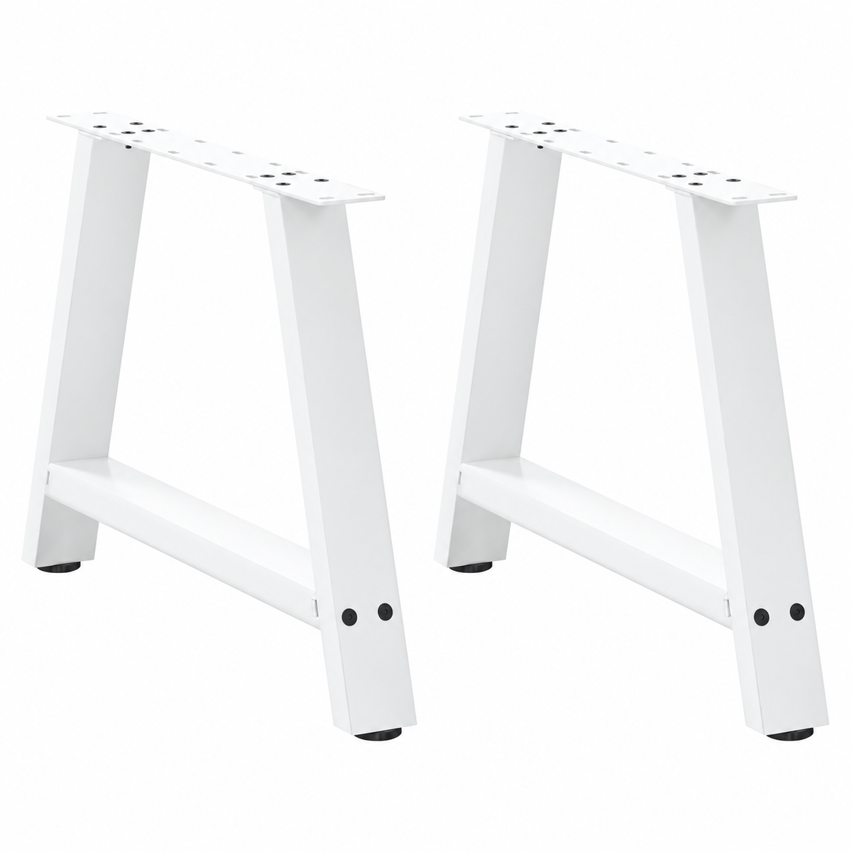 Pieds de table basse en A en acier blanc, lot de 2, 70 × 42 cm, vue de face