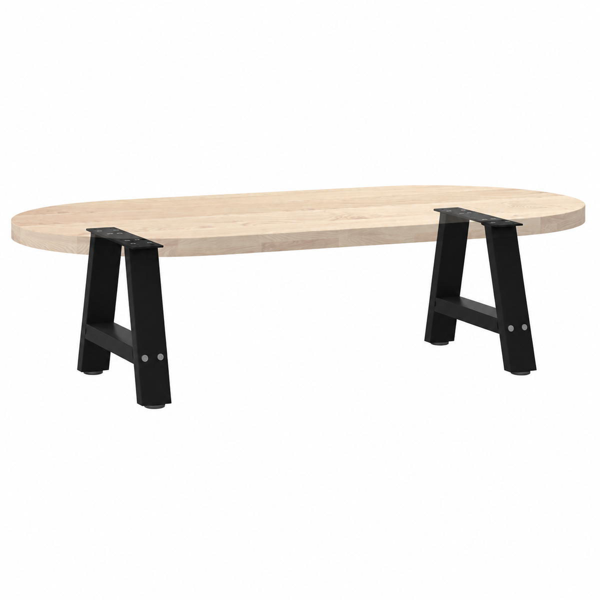 Pieds de table basse en A en acier noir, lot de 2, 30 × 30 cm, avec un plateau en bois