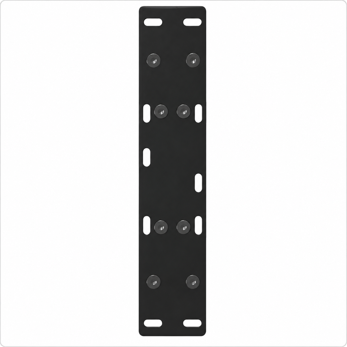 Plaque de fixation pré-percée des pieds de table basse en A en acier noir, 30 × 30 cm, vue de dessus