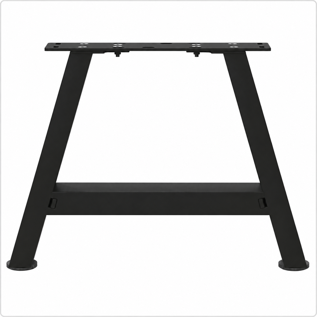 Pieds de table basse en A en acier noir, lot de 2, 30 × 30 cm, un pied, vue de face