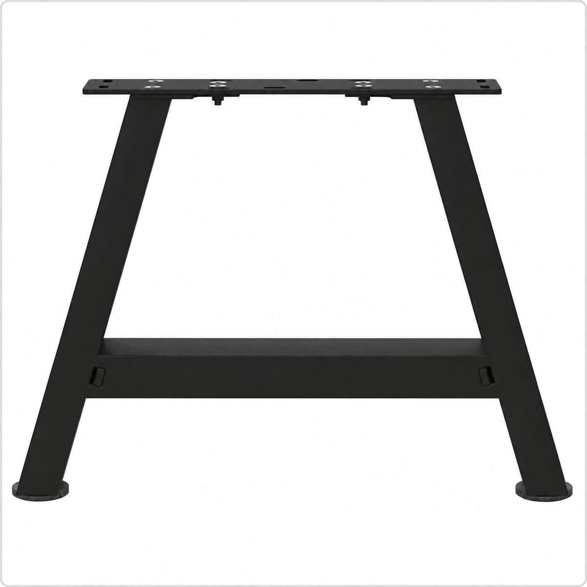 Pieds de table basse en A en acier noir, lot de 2, 30 × 30 cm, un pied, vue de face