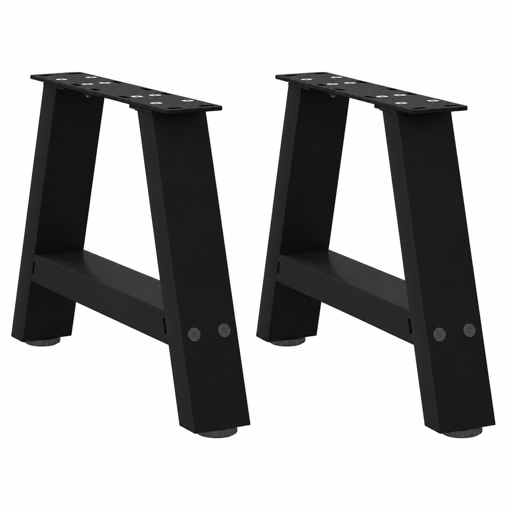 Pieds de table basse en A en acier noir, lot de 2, 30 × 30 cm, vue de face