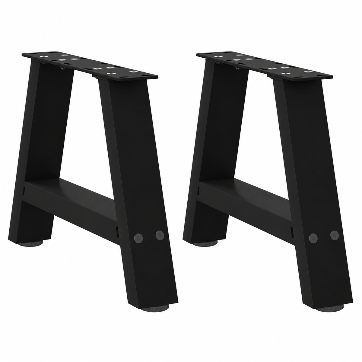 Pieds de table basse en A en acier noir, lot de 2, 30 × 30 cm, vue de face