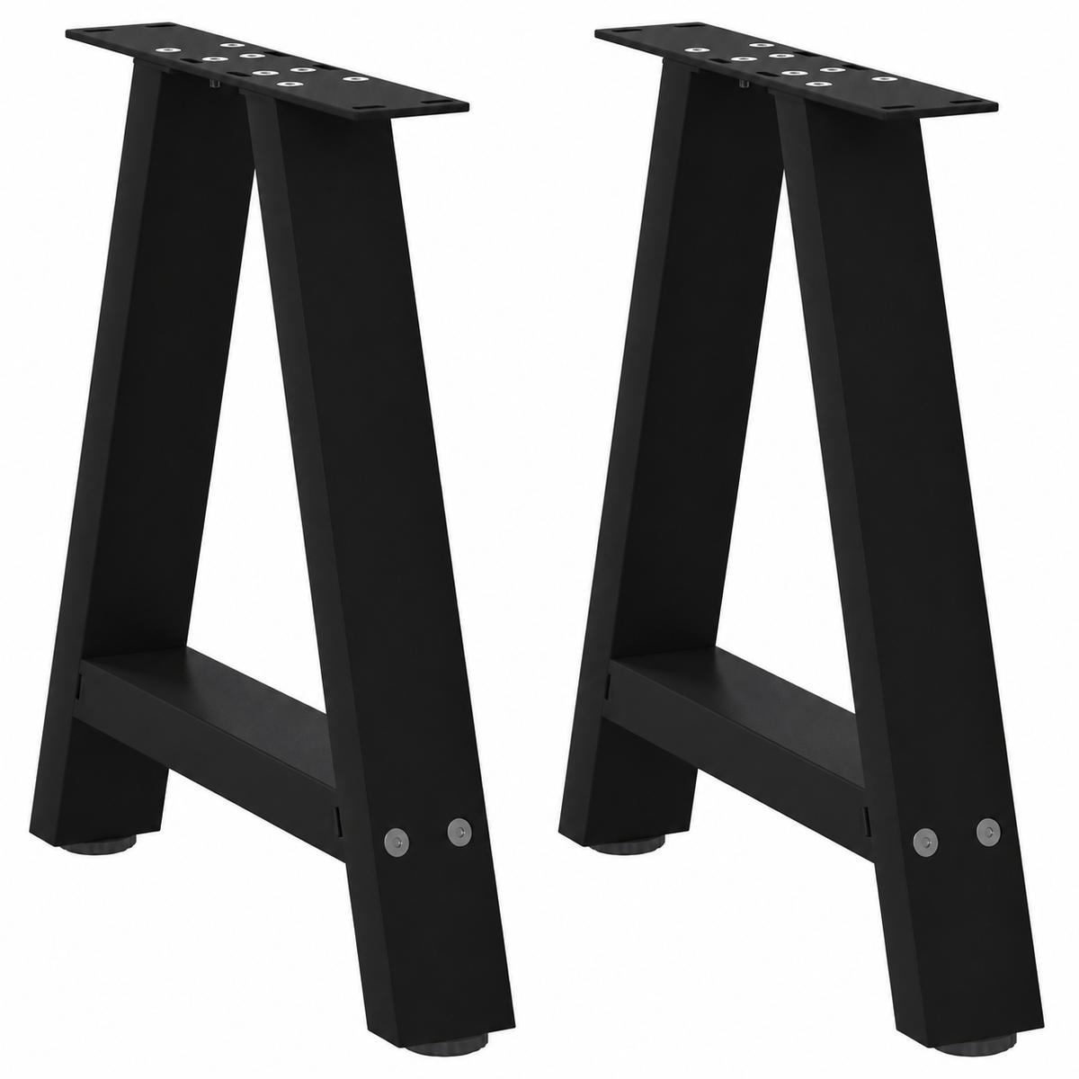 Pieds de table basse en A en acier noir, lot de 2, 38 × 42 cm, vue de face